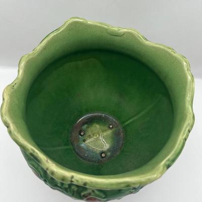 Vintage Majolica Glazed Jardiniere with Drip Glaze