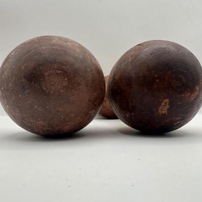 Antique Wooden Exercise Dumbbells