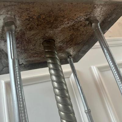 Vintage Victorian Cast Metal Floor Lamp with Side Table