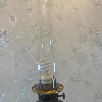 Vintage Victorian Cast Metal Floor Lamp with Side Table