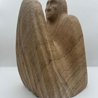 Christopher Quintana Signed Mid-Century Carved Stone Sculpture