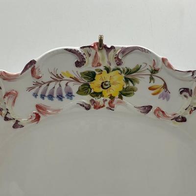 Italian Porcelain Floral Lidded Tureen with Matching Oval Platter