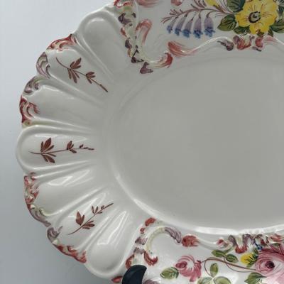 Italian Porcelain Floral Lidded Tureen with Matching Oval Platter