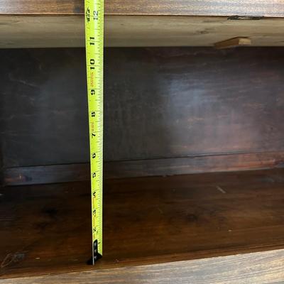 Vintage Two-Tier Drop-Front Wood Cabinet on Cabriole Legs