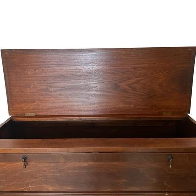 Vintage Two-Tier Drop-Front Wood Cabinet on Cabriole Legs