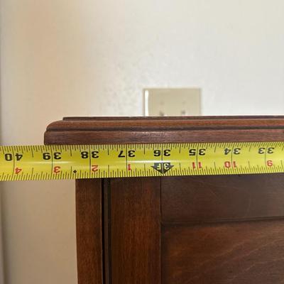 Vintage Two-Tier Drop-Front Wood Cabinet on Cabriole Legs