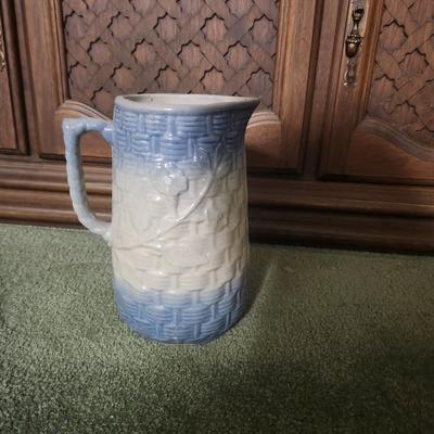 Blue/white Brush Mccoy pitcher