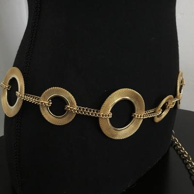Mid century, gold tone, match women’s chain waist, statement belt