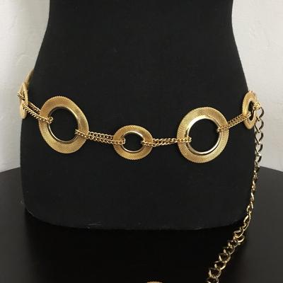 Mid century, gold tone, match women’s chain waist, statement belt
