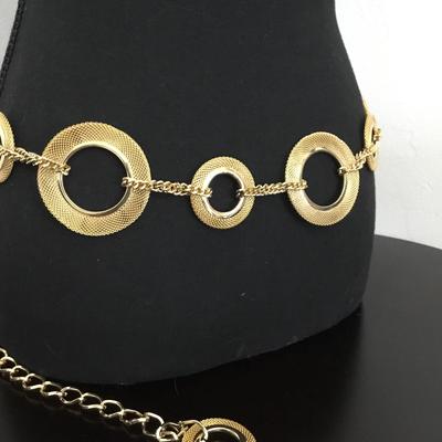 Mid century, gold tone, match women’s chain waist, statement belt