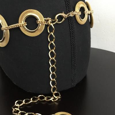 Mid century, gold tone, match women’s chain waist, statement belt