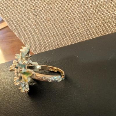 Two Enamel Floral Rings