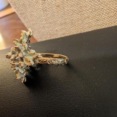 Two Enamel Floral Rings