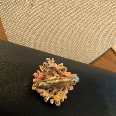 Two Enamel Floral Rings