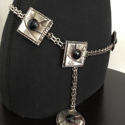 Vintage artist signed very nice heavy duty chain waist belt