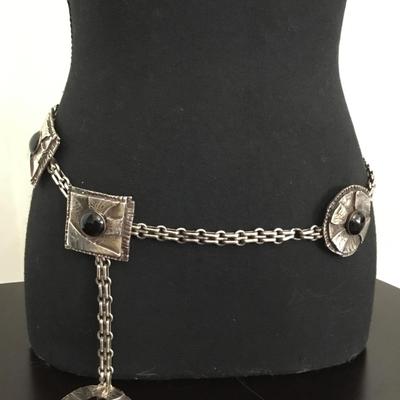 Vintage artist signed very nice heavy duty chain waist belt