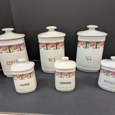 White Block Germany Canisters w/ Extra Lids