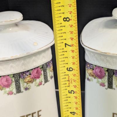 White Block Germany Canisters w/ Extra Lids