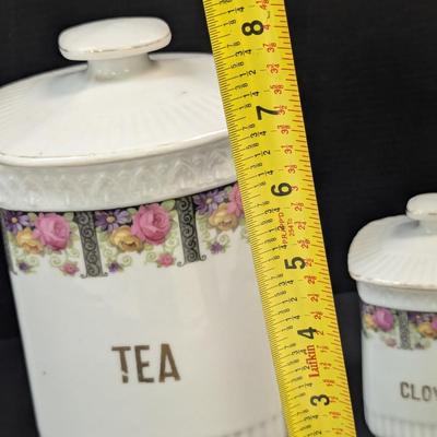 White Block Germany Canisters w/ Extra Lids