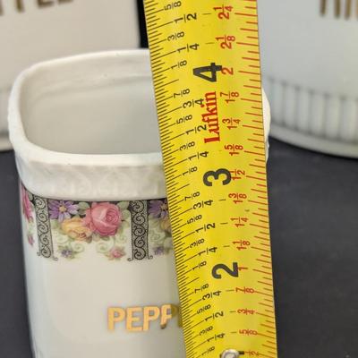 White Block Germany Canisters w/ Extra Lids