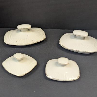 White Block Germany Canisters w/ Extra Lids