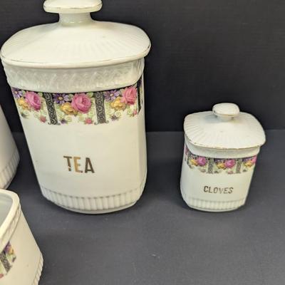 White Block Germany Canisters w/ Extra Lids
