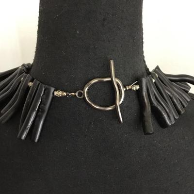 Very cool, silver toned, vintage statement, necklace, ethnic style