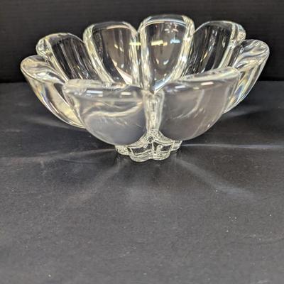 Hand-Cut Crystal Ball Vase - Mikasa Petal Bowl - Crystal Dish