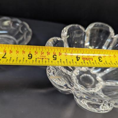 Hand-Cut Crystal Ball Vase - Mikasa Petal Bowl - Crystal Dish