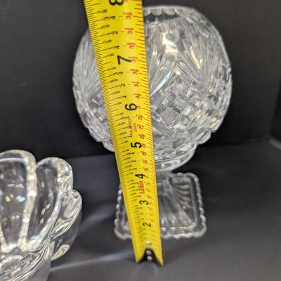 Hand-Cut Crystal Ball Vase - Mikasa Petal Bowl - Crystal Dish
