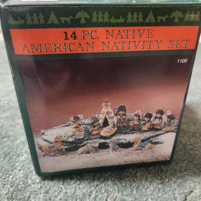 vintage Flambro Native American Nativity Set