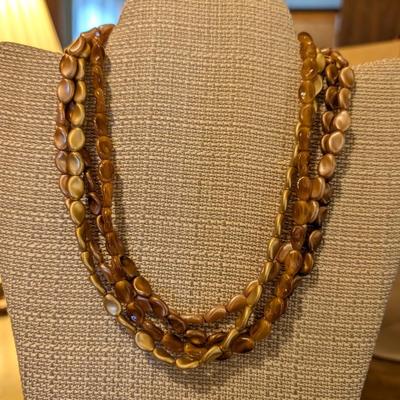 Four Strand Brown Necklace