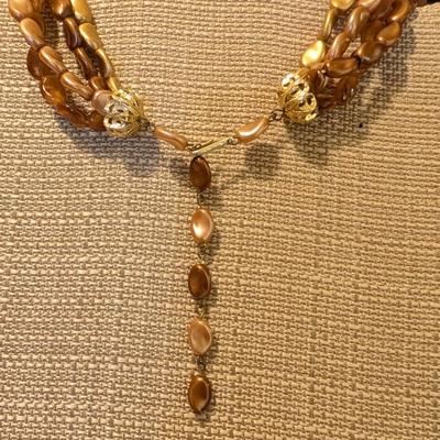 Four Strand Brown Necklace