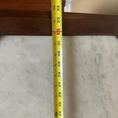 Victorian Marble-Top Console Table with Carved Base