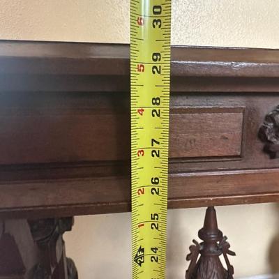 Victorian Marble-Top Console Table with Carved Base