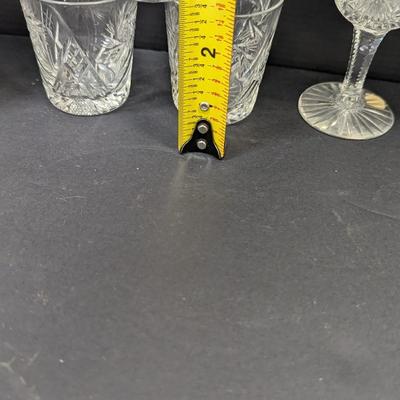 Collection of Vintage Etched Crystal Glasses