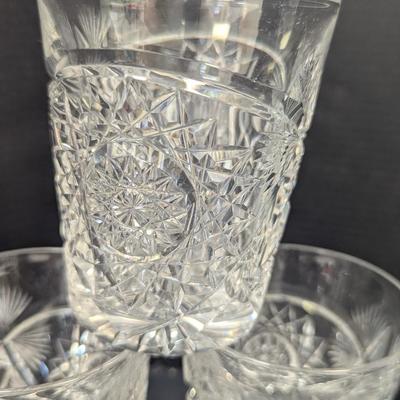 Collection of Vintage Etched Crystal Glasses