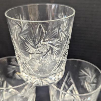 Collection of Vintage Etched Crystal Glasses