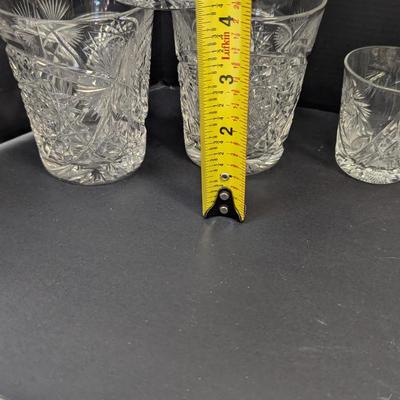 Collection of Vintage Etched Crystal Glasses