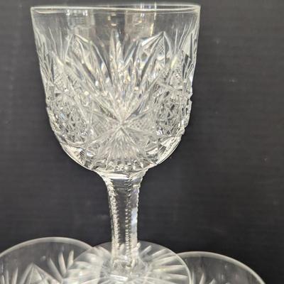 Collection of Vintage Etched Crystal Glasses