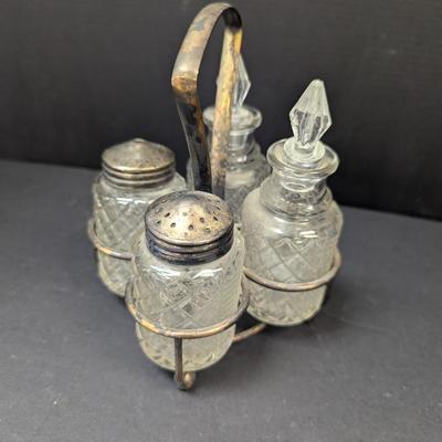 Made In England Cruet Set w/ Carrying Caddy