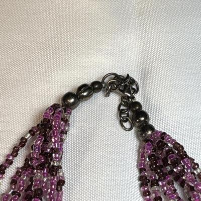 Purple beaded necklace