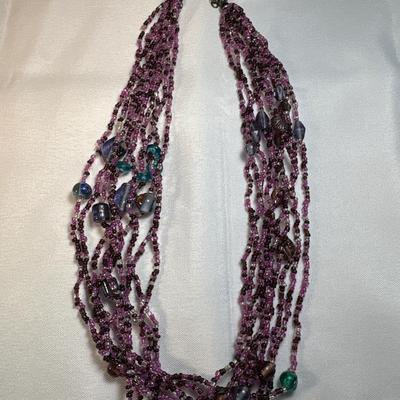 Purple beaded necklace