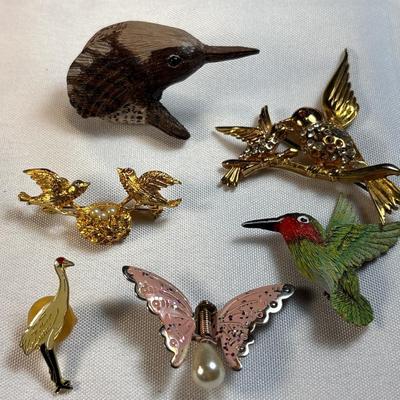 Bird & butterfly pins
