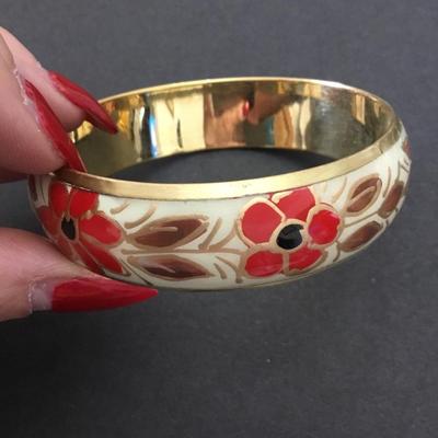 Beautiful, vintage, brass, bangle bracelet