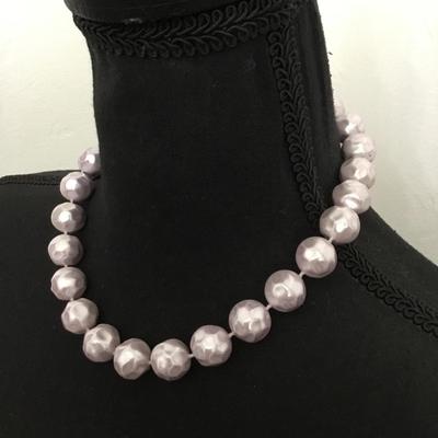 Big chunky, purple ice, lavender bead, necklace, vintage