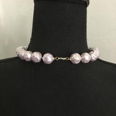 Big chunky, purple ice, lavender bead, necklace, vintage