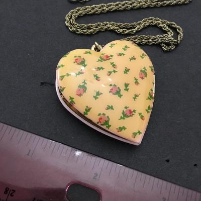 Rare betsey Johnson’s tea party, pink rose cake, wings floral, heart locket necklace