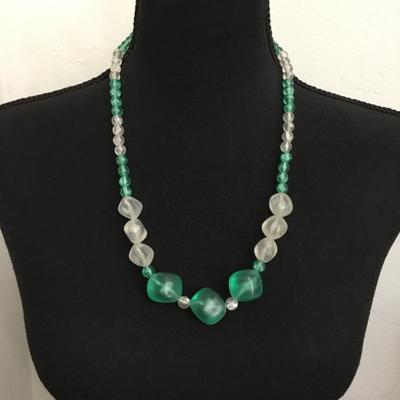 Vintage faux glass bead necklace