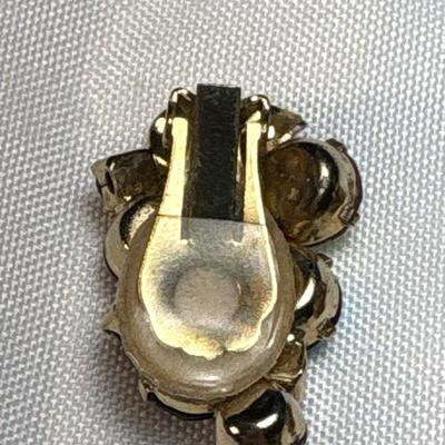 Two vintage crystal clip-on earrings